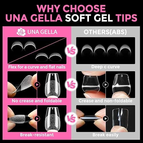 UNA GELLA Short Coffin Nail Tips: 216pcs Short Coffin Press on Nails Pre-shape Gel Nail Tips for Full Cover Acrylic Nails False Nails For Nail Extension Home DIY Salon 12 Sizes Gelly Tips thumbnail 6