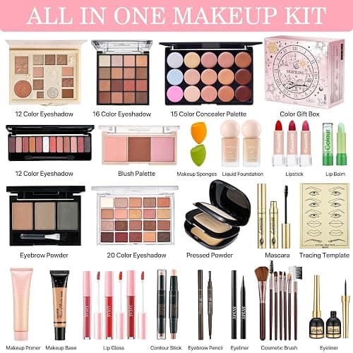 All in One Makeup Kit for Women Full Kit, Travel Makeup Set, Make up Foundation Eyeshadow Palette Concealer Lipstick Eyeliner Cosmetic Brushes Makeup Gift Set for Women Teen Girls thumbnail 2