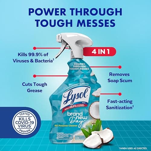 Lysol All Purpose Cleaner Spray, Multi-Purpose Disinfecting Spray, Kitchen & Bathroom Cleaner, Coconut & Sea Minerals Scent, 32 Fl Oz thumbnail 2