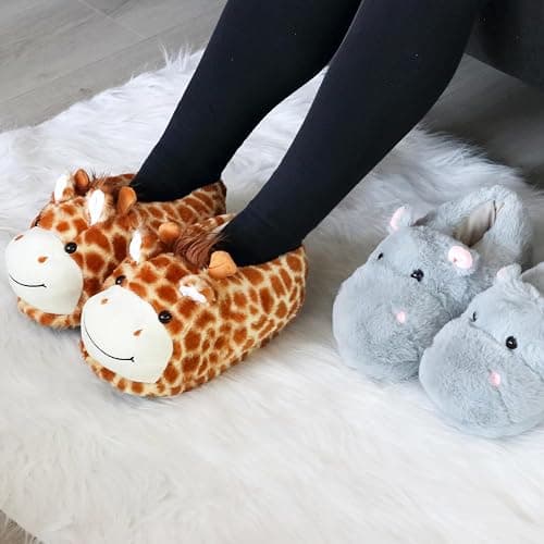 Aopuro Cute Women Penguin Animal Slippers Fluffy Warm Plush House Shoes Novelty Soft Slippers Cartoon Gifts for Birthday Christmas thumbnail 2