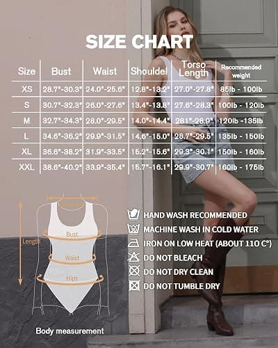 MANGOPOP Women's Tank Top Bodysuit Scoop Neck Sleeveless Body Suits Sexy U-Back Backless Going Out Tops thumbnail 6