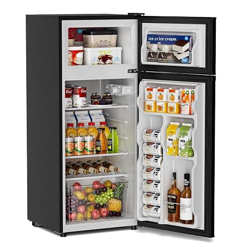 Manastin 4.5 Cu.Ft Mini Fridge with Freezer, Small Refrigerator with 2 Doors for Kitchen, Dorm, Office and Bedroom, Mini Fridge with Adjustable Shelves (Black) thumbnail 6