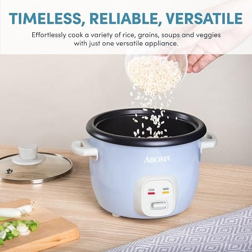 Aroma Housewares 4-Cups (Cooked) / 1Qt. Rice & Grain Cooker (ARC-302NGBL), Blue thumbnail 5