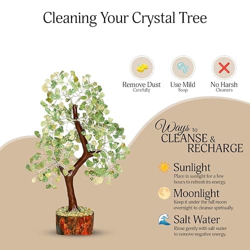 YATSKIA Green Jade Crystal Tree | Feng Shui Tree | Healing Crystals | Bookshelf Decor | Bedroom Decor for Women | Crystal Gifts | Birthday Gifts for Women | 10 Inch thumbnail 6