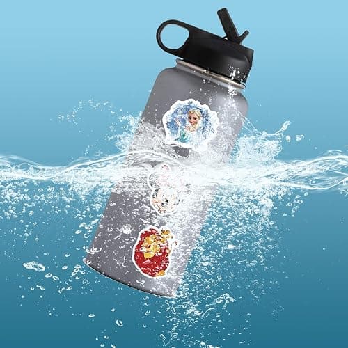 100Pcs Disney Cartoon Sticker for Kids, Cute Disney Princess Waterproof Vinyl Decal for Teen Adult Girl Water Bottle Skateboard Notebook Phone Guitar Bike Helmet thumbnail 5