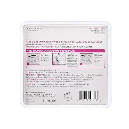 KISS Clear Strip Lash Adhesive With Aloe, Waterproof, Formaldehyde and Latex Free, Odor Free, Cruelty Free, Super Strong Hold Eyelash Glue with Brush Applicator, 0.17 Oz. thumbnail 2