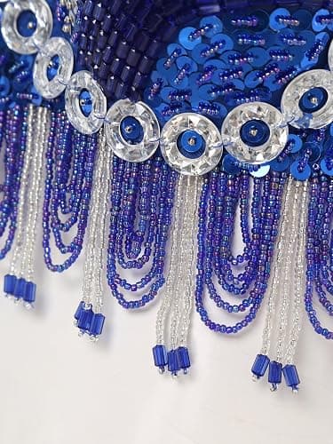 Miutii Women Shiny Sequins Beaded Tassel Underwired Bra Rave Belly Dance Crop Tops Party Clubwear thumbnail 6