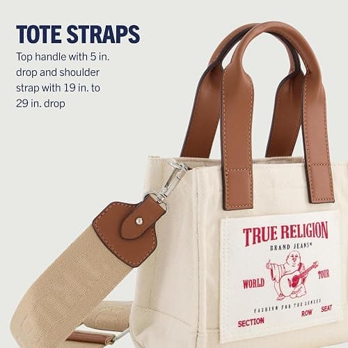 True Religion Tote Bag,kids Mini Travel Shoulder Bag with Adjustable Strap thumbnail 5