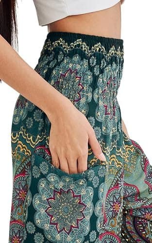 Joob Joob Boho Pants for Women - Hippie Harem Pants Women - Womens Yoga Pants – Comfy Bohemian Flowy Hippie Clothes thumbnail 6