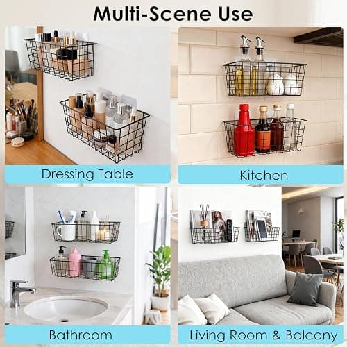 Hanging Bath Toy Storage Basket - 2 Pack Metal Bath Toy Holder with Hooks - Bathtub Toy Storage Organizer for Baby Bath Kids Shower Bathroom thumbnail 5
