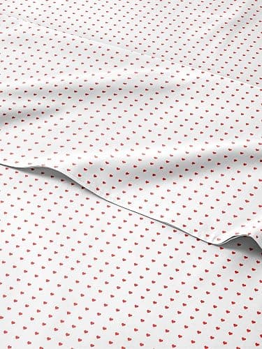 Kids Full Size Hearts Bed Sheets - 4 Piece Heart Shaped Sheet Set - Ultra-Soft, Cute & Cozy - Comfy, Breathable & Machine Washable - Easy-Care & Wrinkle Free Bed Set for Boys, Girls, Teens & Toddlers - Image 1