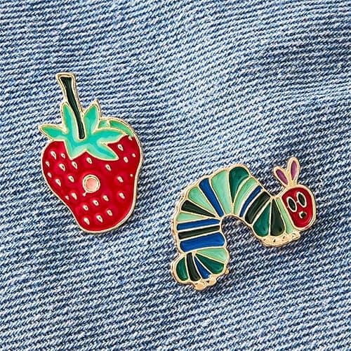 RLHRNDE 2 Pcs Hungry Caterpillar Strawberry Brooch Pins for Educators Backpack Clothes Hat Accessories Cute Pin Set for Women Aesthetic Gifts thumbnail 2