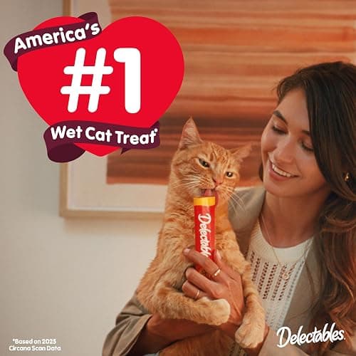Hartz Delectables Squeeze Up Variety Pack, Creamy Squeezable Puree, Lickable Wet Cat Treats, Grain Free, No Added Fillers, No by-Products, No Added Preservatives, 0.5 Ounces Tube, 48 Tubes Total thumbnail 8