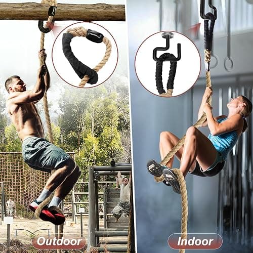 Keepark Climbing Rope 1.5 Inch Diameter 10FT 15FT 20FT 25FT 30FT 35FT Gym Climbing Rope for Fitness & Strength Training, Workout Exercises Climbing Rope for Adults Kids Outdoor or Home Indoor thumbnail 4