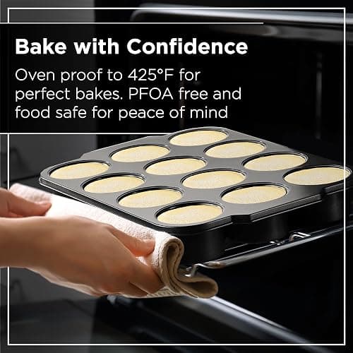 Wrenbury Pro Mini Cheesecake Pans Removable Bottom 12 Hole - Heavy Gauge Carbon Steel Non Stick Pan Loose Bottom Springform - 3 Inch Small Individual Cheesecakes Tin - PFOA Free thumbnail 4