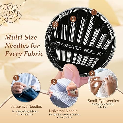 Professional Sewing Kit for Adults, 205PCS Needle and Thread Kit with 36 Spools, Scissors & Case, Mini Sewing Kit & Travel Sewing Kit for Beginners, Emergency Repairs, Sewing Machine Accessories thumbnail 4