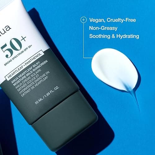 Anua Heartleaf Silky Moisture Mild Sunscreen, Broad Spectrum SPF 50+ with Moisturizing Formula, Lightweight Korean Sunscreen, Natural finish, Vegan, korean skin care 50ml / 1.69 fl. oz. thumbnail 5