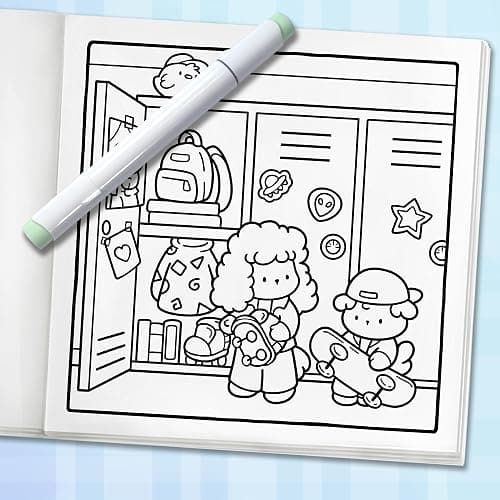 Cozy Eras: Cute Coloring Book for Adults and Teens with Adorable Characters and Nostalgic Scenes for Relaxation (Cozy Coloring Books) thumbnail 8