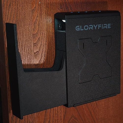 GLORYFIRE Gun Safe Biometric Pistol Safe, Mounted Nightstand Quick Access Handgun Safe and Gun Lock Box for Car, Truck, Desk, Bedside, Wall with Security Fingerprint, Key Access, PIN Code thumbnail 8