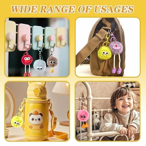 30PCS Party Favors Kids Keychains - Fun Keychain Cute Birthday Goodie Bags Stuffers for Kids Fuzzy Plush Keychain Bulk Monster Keychains Classroom Prizes Elementary Key Chains Bulk Treasure Box Toys thumbnail 6