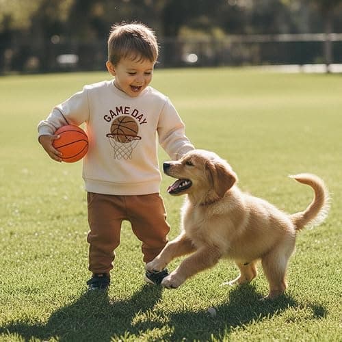 Fufuriprefer Toddler Baby Boy Basketball Outfit Game Day Long Sleeve Sweatshirt Solid Jogger Pant Set Spring Clothes thumbnail 3