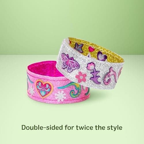 Melissa & Doug Design-Your-Own Bracelets with 100+ Sparkle Gem & Glitter Stickers, Kids Snap Bracelets, Stickers & Jewelry Crafts, Preschool Toys for Girls & Boys Ages 4+ thumbnail 4