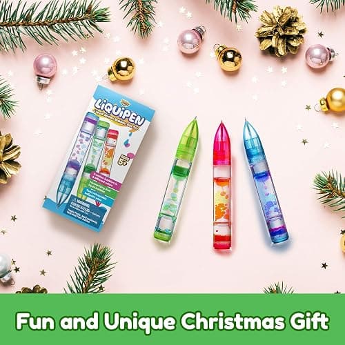 YoYa Toys Liquipen - Liquid Motion Bubbler Pen Toy (3 Pack) - 3 Colors - Colorful Timer Pens for Focus, Stress & Anxiety Relief - Fun Desk Fidget Toy for School & Office - Great Gift for Kids & Adults thumbnail 8