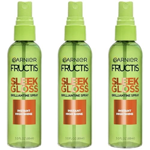 Garnier Fructis Style Brilliantine Shine Glossing Spray for High Shine Finish, Argan Oil, 3 Fl Oz, 3 Count (Packaging May Vary) - Image 1