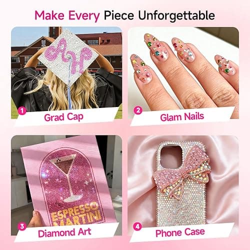 4mm Resin Rhinestones 40000Pcs, Bedazzling Kit with B7000 Glue, Tweezers & Pickup Pen, 40 Vibrant Colors for Nail Art, DIY Crafts, Clothes, Shoes, Graduation Cap, Jewelry, Art Painting & Decorations thumbnail 3