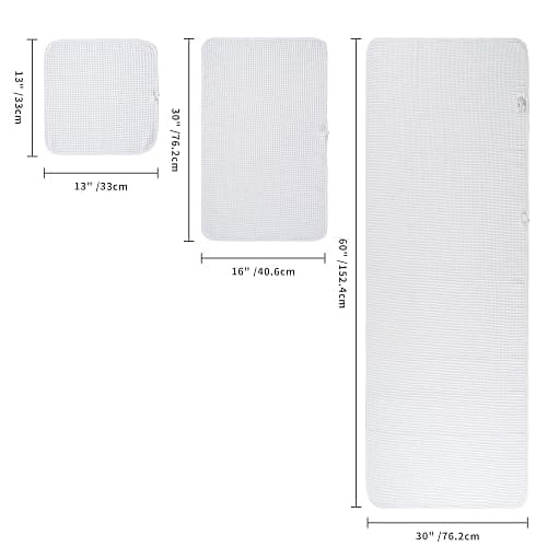 POLYTE 430 GSM Poly Blend Microfiber Quick Dry Waffle Bath Towel Set of 6 thumbnail 3