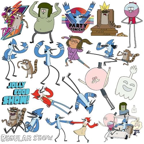 Regular Show 50ct Vinyl Large Deluxe Stickers Variety Pack - Laptop, Water Bottle, Scrapbooking, Tablet, Skateboard, Indoor/Outdoor thumbnail 5