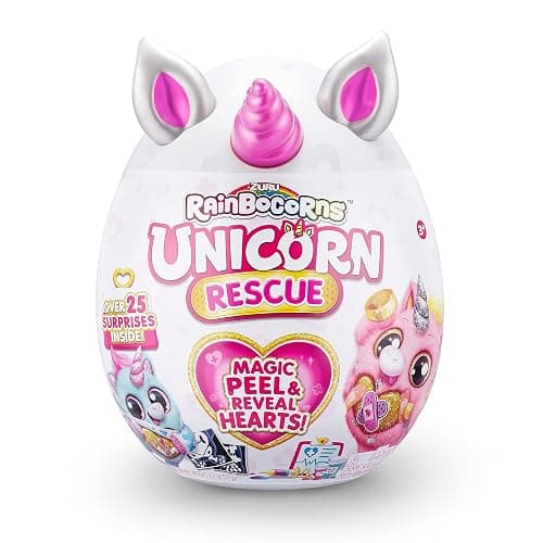 Rainbocorns Unicorn Rescue Surprise (Pink) by ZURU, Easter Basket Stuffers, Collectible Plush Stuffed Animal, Egg Toys, Sticker Pack, Magical Slime, Headband, Ages 3+ (DJ The Unicorn Plush) thumbnail 4