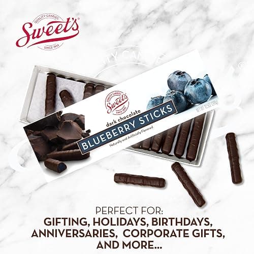 Sweet Candy Company Dark Chocolate Blueberry Sticks - Gourmet Chocolate Covered Sticks, Chocolate Fruit Flavored Sticks, Gift Idea for Holidays, Gluten Free, Kosher - 10.5 oz Box thumbnail 4