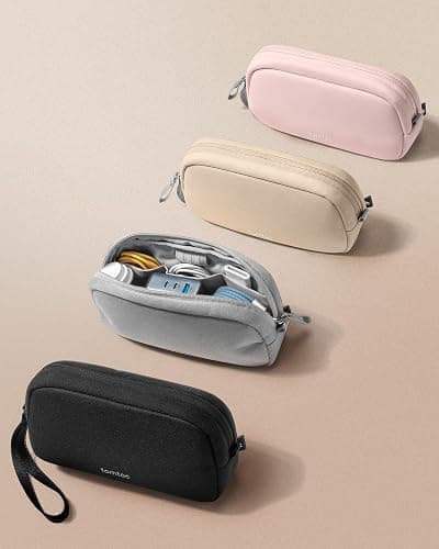 tomtoc Electronics Organizer Travel Case, Water Resistant Travel Bag Cable Organizer for Essentials, Tech Pouch Accessories Carry Storage for Cord, Phone, Cables, Airpods, USB Flash Drive, Daily Items thumbnail 2