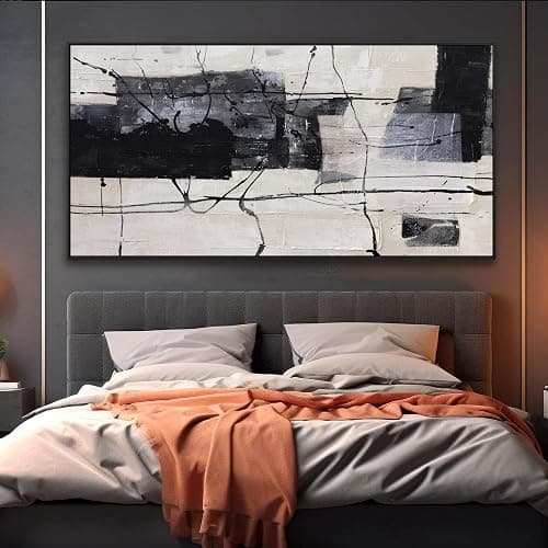 Large Abstract Wall Art Wall Decor Black And White Wall Art Canvas Picture Painting Artwork For Bedroom Dinning Room Framed Canvas Art Modern Home Decoration 29x58 In thumbnail 5
