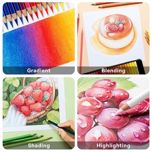 Ohuhu Colored Pencils: 72 Oil-based Drawing Pencils for Coloring Portrait Sketching Landscape, Durable Soft Core, Professional 72 Pack for Artist, Adult & Beginners, Halawa Series thumbnail 8