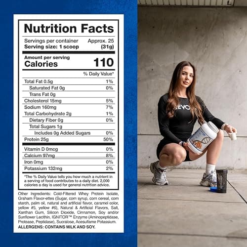 Evogen Isoject - Whey Protein Isolate | Ultra-Pure Whey Protein Powder with Ignitor Enzymes, BCAAs, and EAAs | Enhanced Absorption & Recovery | Churro | 25 Servings thumbnail 4