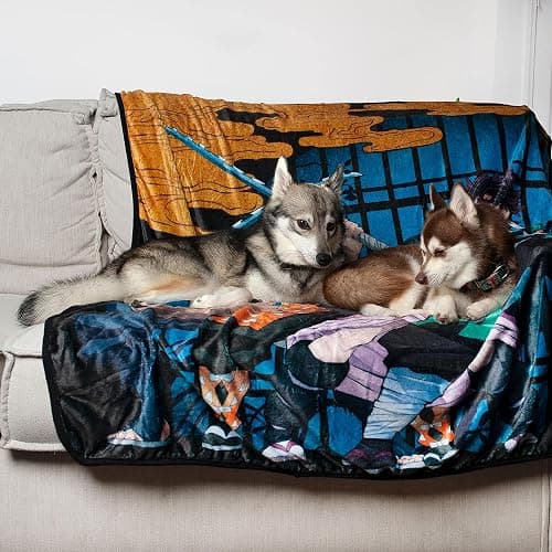 Demon Slayer Oversized Plush Throw Blanket | Cozy Sherpa Cover for Sofa, Bed | Super Soft Fleece Blanket | Official Anime Manga Collectible | 45 x 60 Inches thumbnail 6