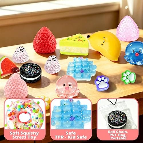 Squishy Toys 20 Pack Food Squishies Taba Squeeze Kawaii Slow Rising Bulk Sensory Fidget Toys Set for Kids Adults, Party Favors Goodie Bag Stuffers Stress Relief Anxiety Gifts for Girls Boys thumbnail 4