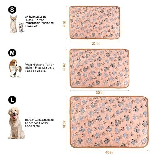 MIWOPET 3 Pack Cat and Dog Blanket Soft & Warm Fleece Flannel Sleep Mat, Great Pet Throw for Puppy, Kitten,Cats,Small Dogs (Small 23" x 15") thumbnail 3