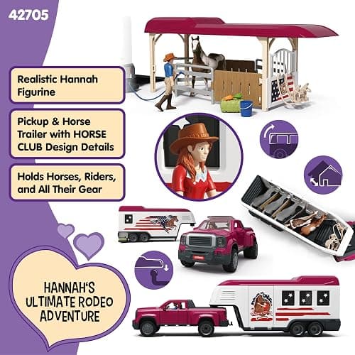 Schleich Horse Club - 119 PC Lakeside Truck and Trailer Playset With 2 Horse Figurines, 2 Poseable Rider Figures and Accessories - Interactive Play for Girls and Boys - Toys for Kids Ages 5+ | 42705 thumbnail 3