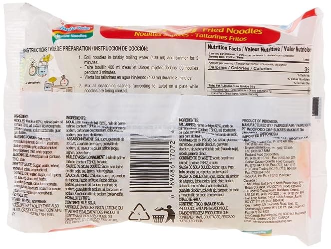 Indomie Mi Goreng Instant Stir Fry Noodles, Halal Certified, Original Flavor (Pack of 30) thumbnail 4