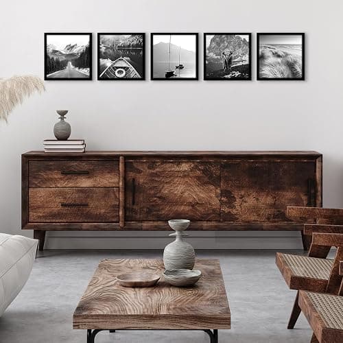 Americanflat 12x12 Picture Frame with Polished Plexiglass - Set of 5 - Galleria Collection - Square Frames for Wall Display - Black thumbnail 2