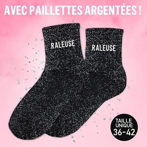 MASSA Chaussettes Paillettes - Taille Unique - Parfaite, Unique, Wesh, Tana, Princesse, Pipelette, Raleuse, Gourmande, Aigrie, Mamounette - Chaussettes à Paillettes thumbnail 2