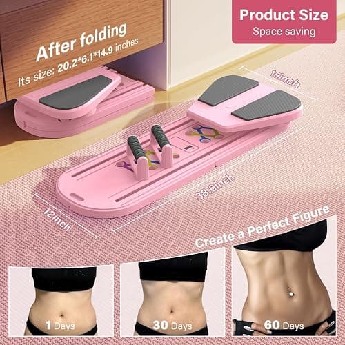 Pilates Board,Foldable Pilates Reformer Sets with Timer,Multifunctional Abdominal Pilates Board for Home Workout Equipment,Portable Ab Board Trainer Pilates Exercise Machine, Pilates Board for Women thumbnail 3
