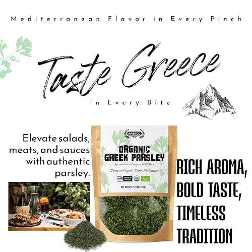 Apsogo Organic Dried Parsley (100g) - Premium Greek Parsley Loose Cut - Fresh Herbal Aroma & Vibrant Green Colour - Eco-Friendly Resealable Pouch - Natural Culinary Herb thumbnail 4