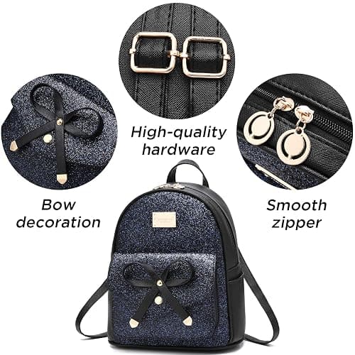 I IHAYNER Girls Bowknot Cute Leather Backpack Mini Backpack Purse for Women thumbnail 4