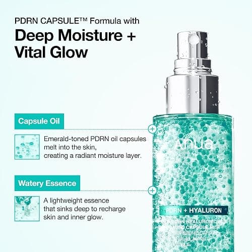 Anua PDRN Collagen Glow Facial Serum Spray, 3.38 fl oz | Hydrating Face Mist, Hyaluronic Acid, dewy glass finish, All Skin Types, Instant Plumping, Firming Care, Korean Skincare thumbnail 8
