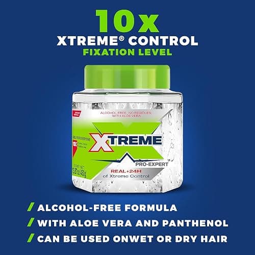 Xtreme Pro-Expert Clear Styling Hair Gel, 15.87 Oz, Pack of 2 | Alcohol Free, 24-Hours Xtreme Control, With Aloe Vera thumbnail 4