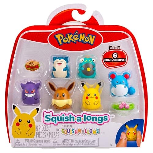 Squish-a-longs Pokémon Mini-Squish 6-Pack (Gengar, Pikachu, Snorlax, Eevee, Bellibolt, Marill) (Amazon Exclusive) thumbnail 4